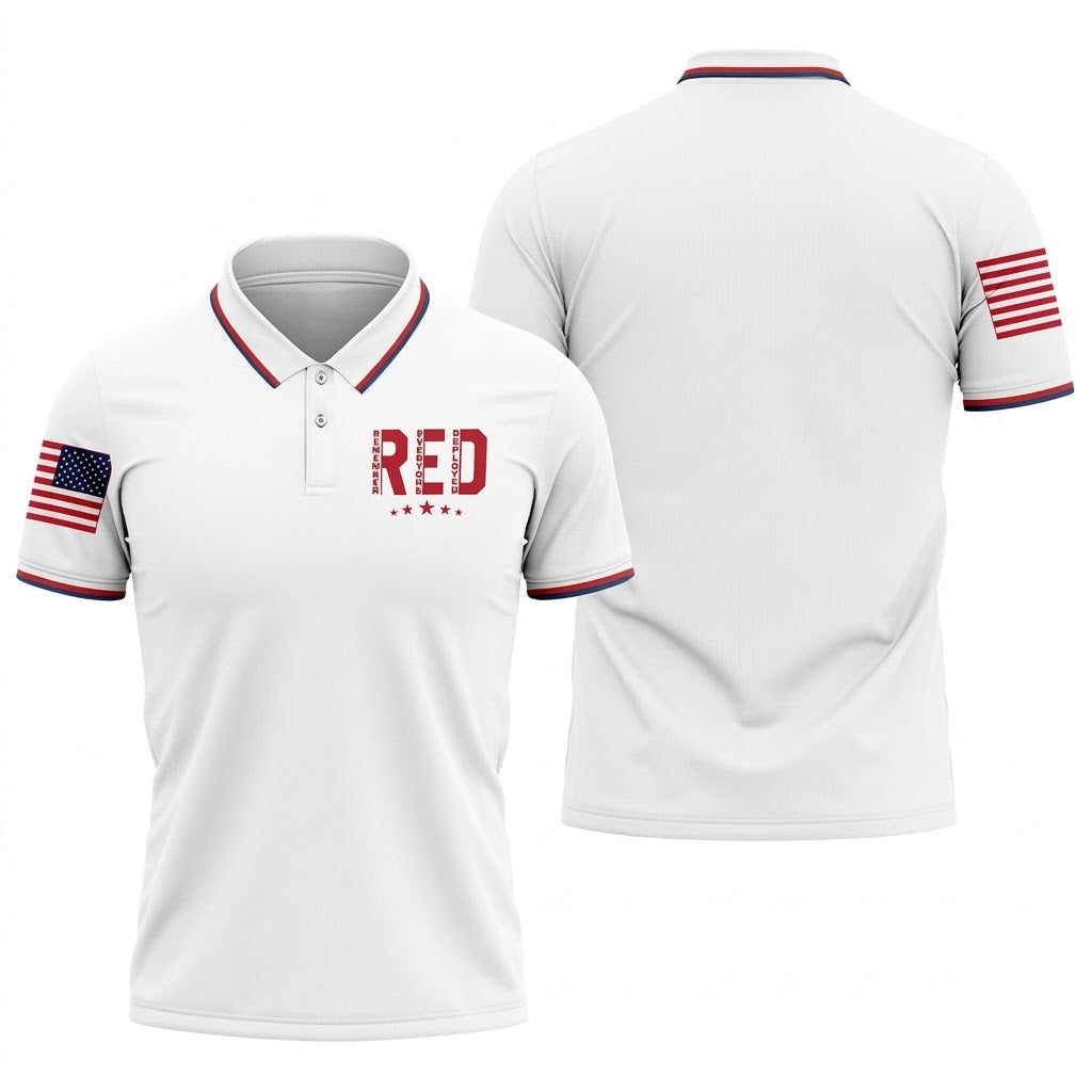 RED Friday Military Support 250 Anniversary Patriotic Golf Shirt, Golf Shirts For Men