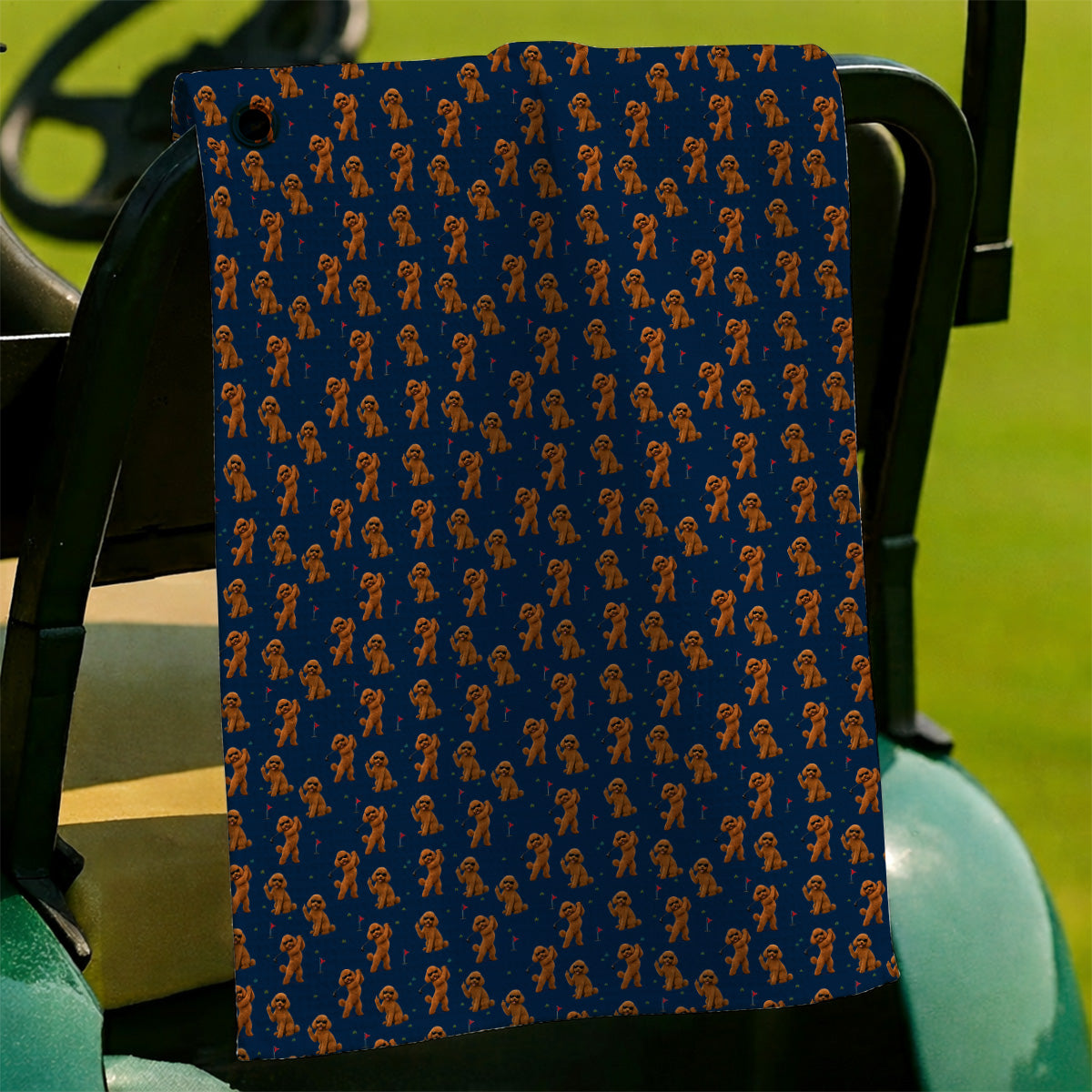 Funny Poodle Pattern Golf Towel, Cool Poodle Dog Golf Towels, Perfect Golf Gift For Golfer