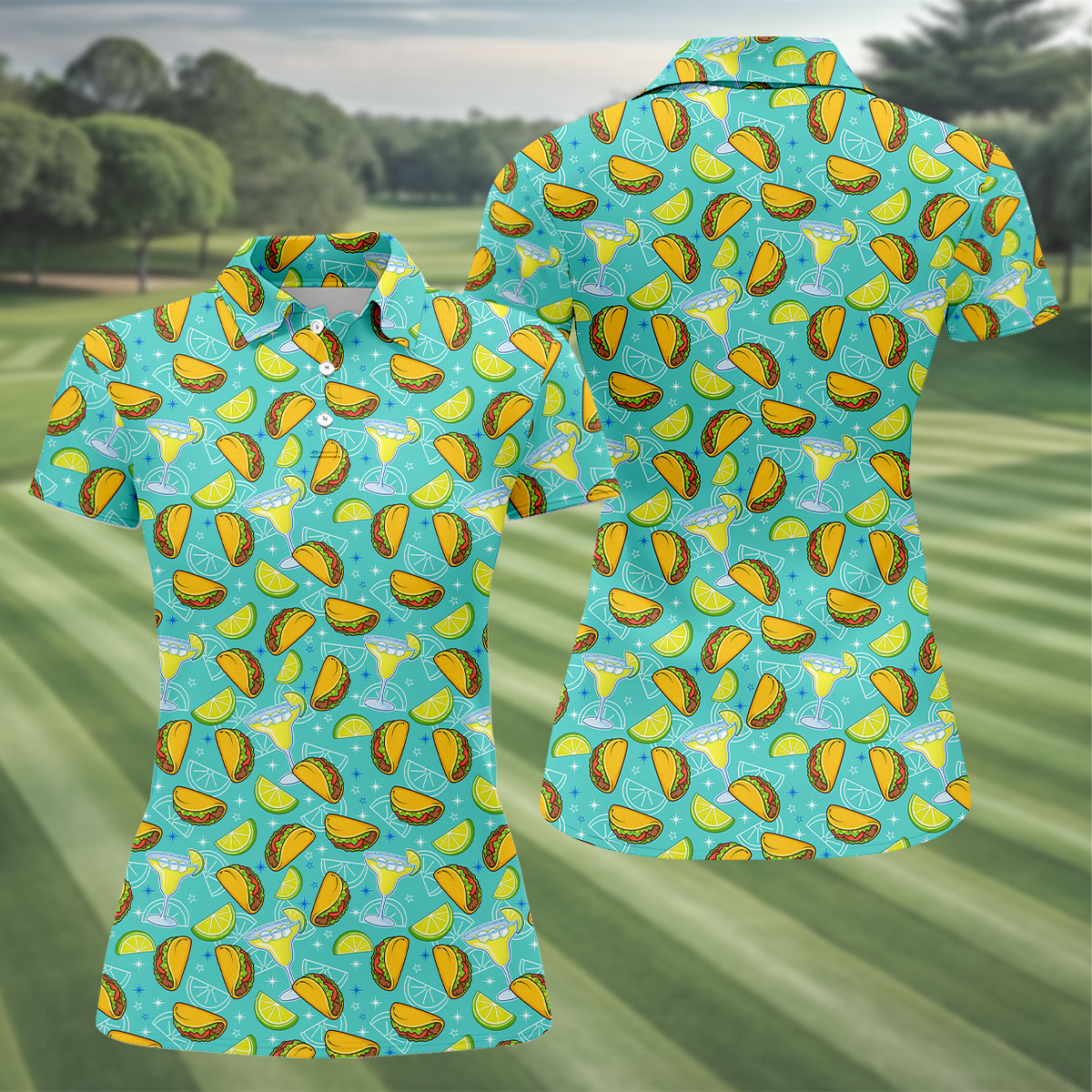 Cocktail Margarita Taco Women's Polo Shirt, Cinco De Mayo Celebration Fiesta Ladies Golf Shirt