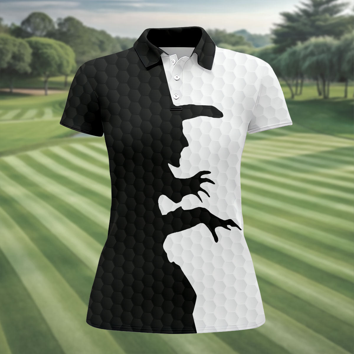 Witch Silhouette Halloween Golf Polo Shirt, Ladies Golf Tops, Golf Shirts For Women