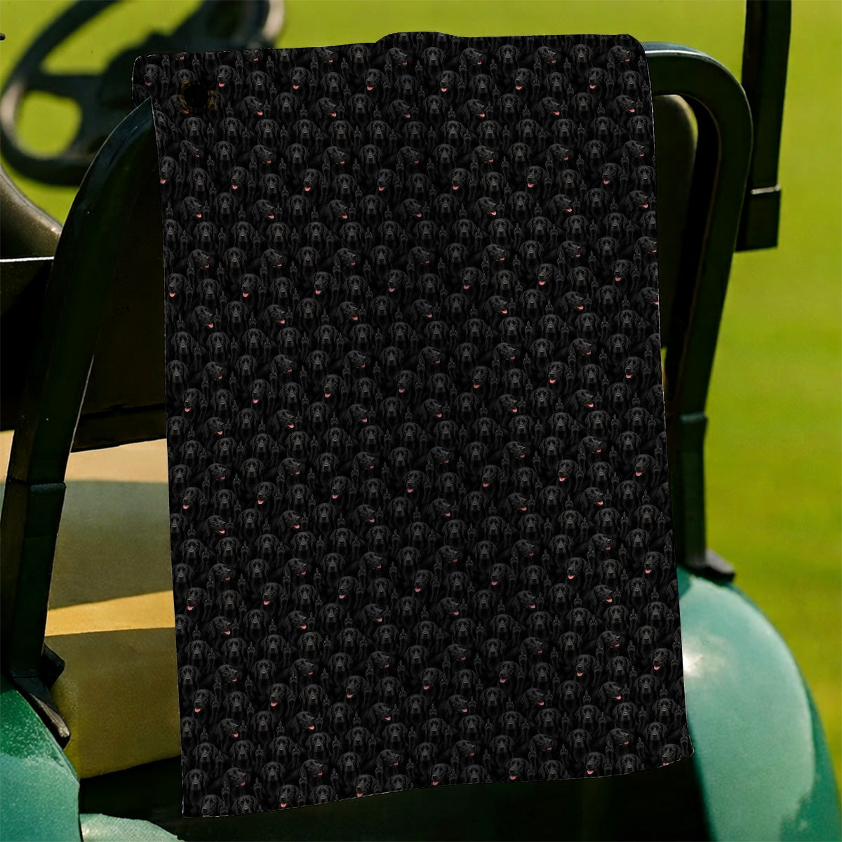 Black Labrador Middle Finger Golf Towel, Funny Pattern Golf Towels, Dog Lover Golf Gift