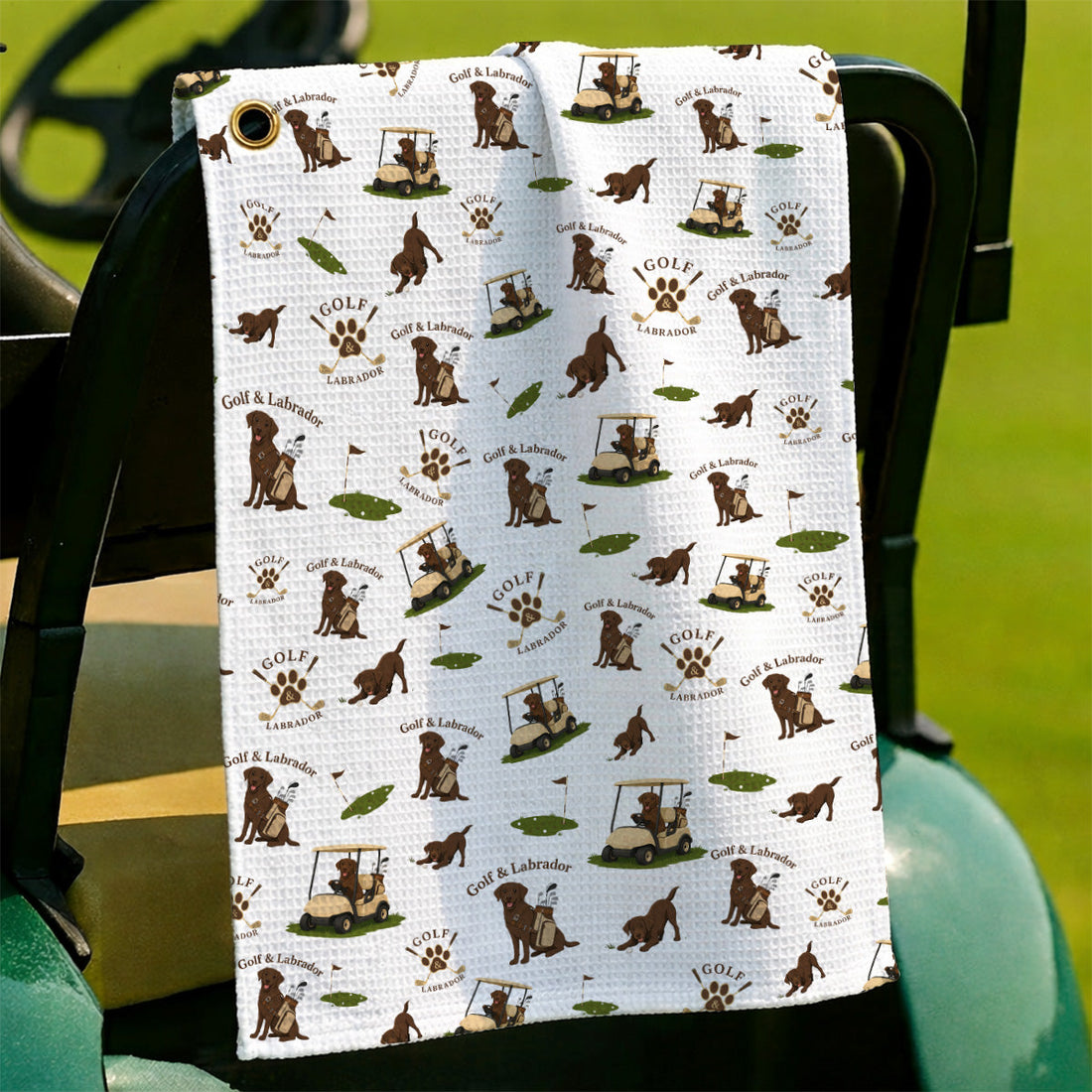 Labrador Pattern Golf Towel, Funny Dog  Golf Towels, Crazy Golf Gift For Golfer