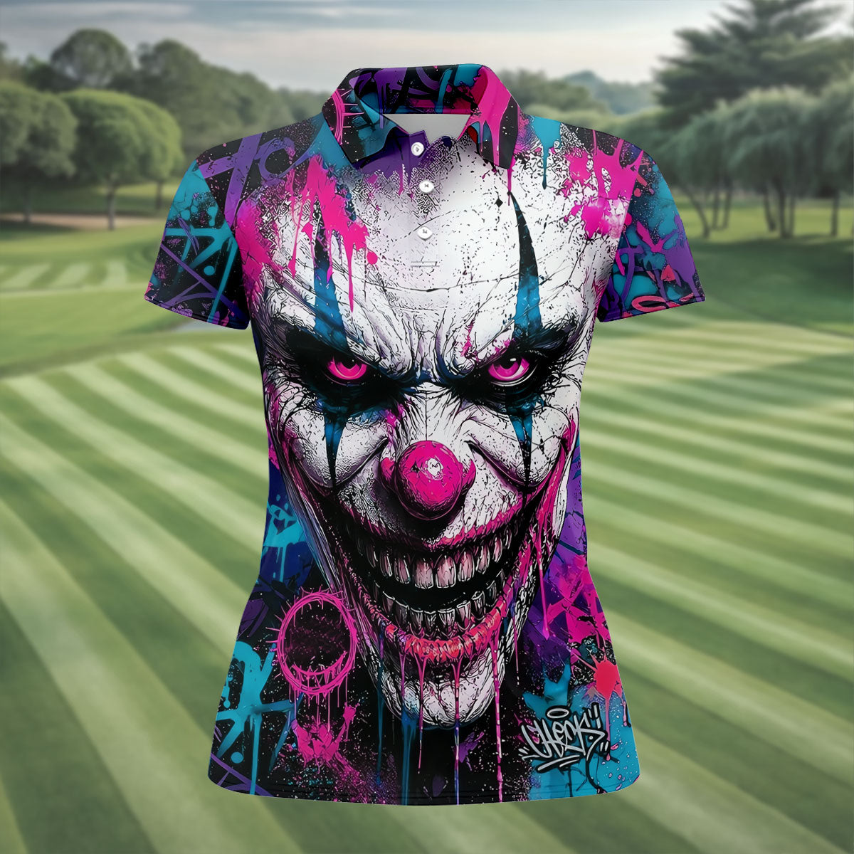 Halloween Horror Character Golf Shirt, Women's Golf Apparel, Ladies Golf Top