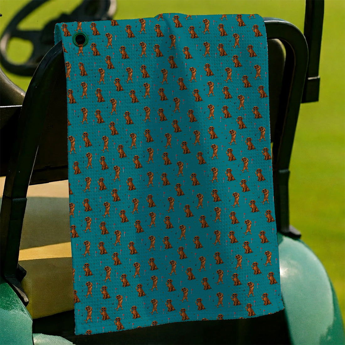 Wiener Dog Golf Pattern Towels, Dachshund Lover Golf Towel, Unique Golf Gift For Golfer