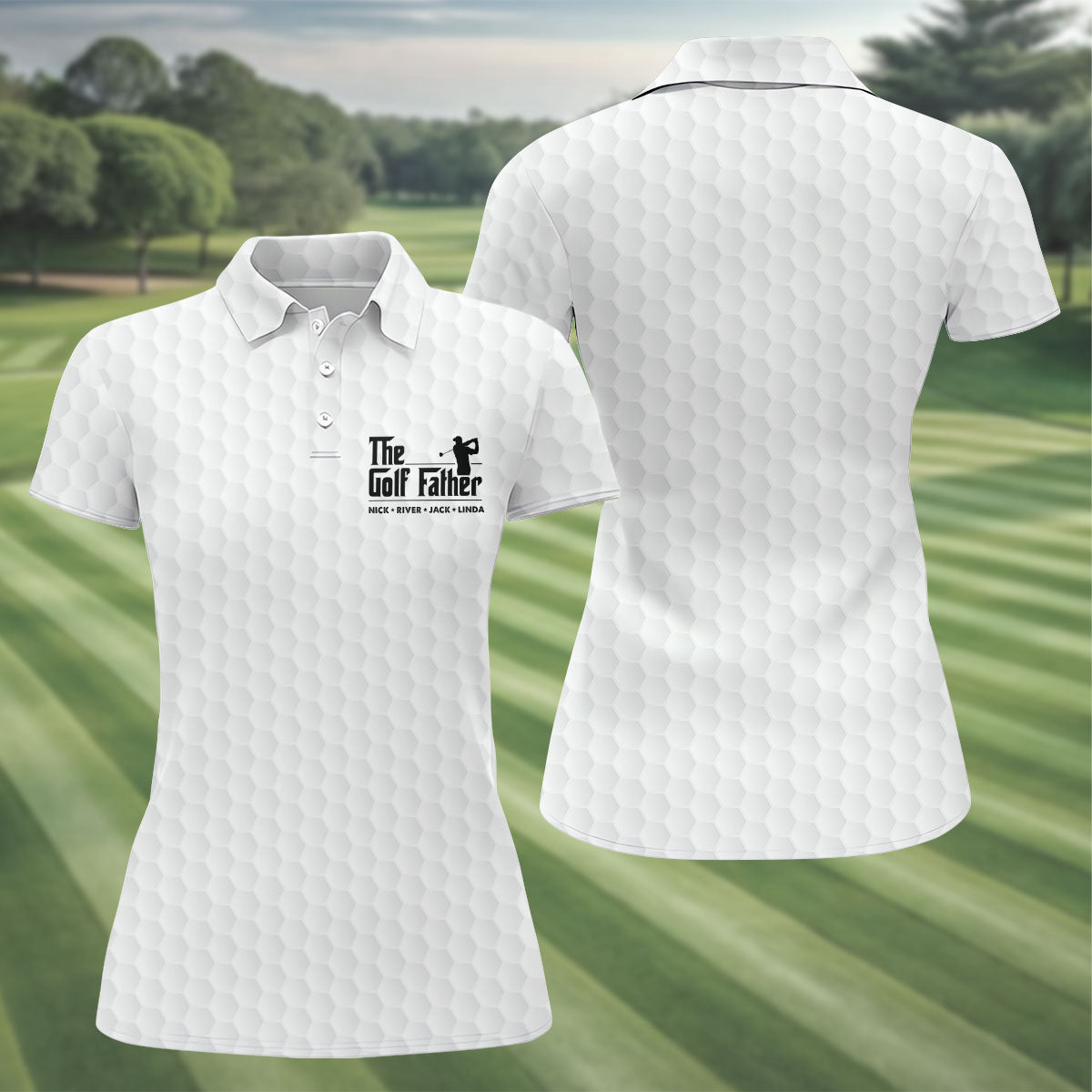 The Golf Father Custom Name Ladies Golf Tops, Golf Shirt For Women, Father's Day Presents Golf