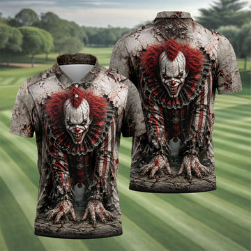 Halloween Horror Character Golf Shirt, Men's Golf Shirt, Hawaiian Golf Shirt For Men