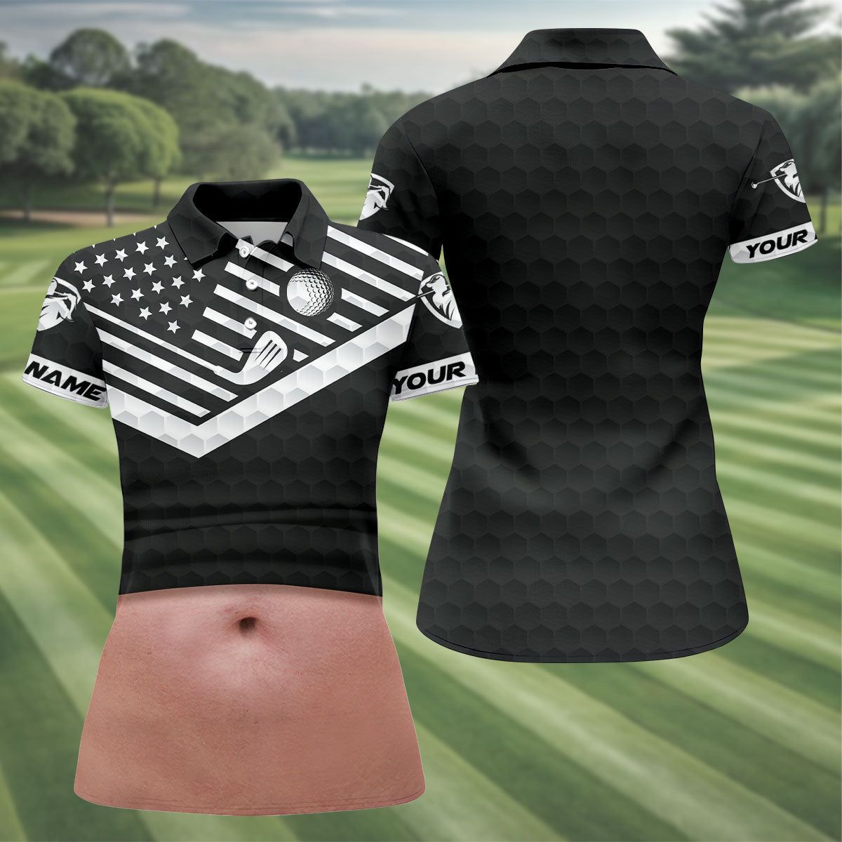 Personalized Pink Skin Beer Belly Golf Polo Shirt, Ladies Golf Shirts, Golf Polo For Women