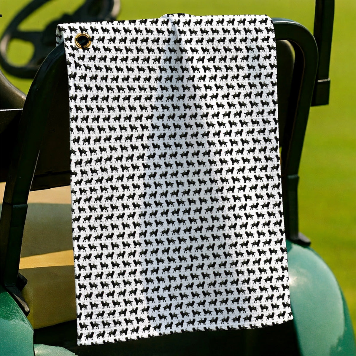Black Lab Pattern Golf Towels, Crazy Labrador Golf Towel, Golf Gift For Golfer