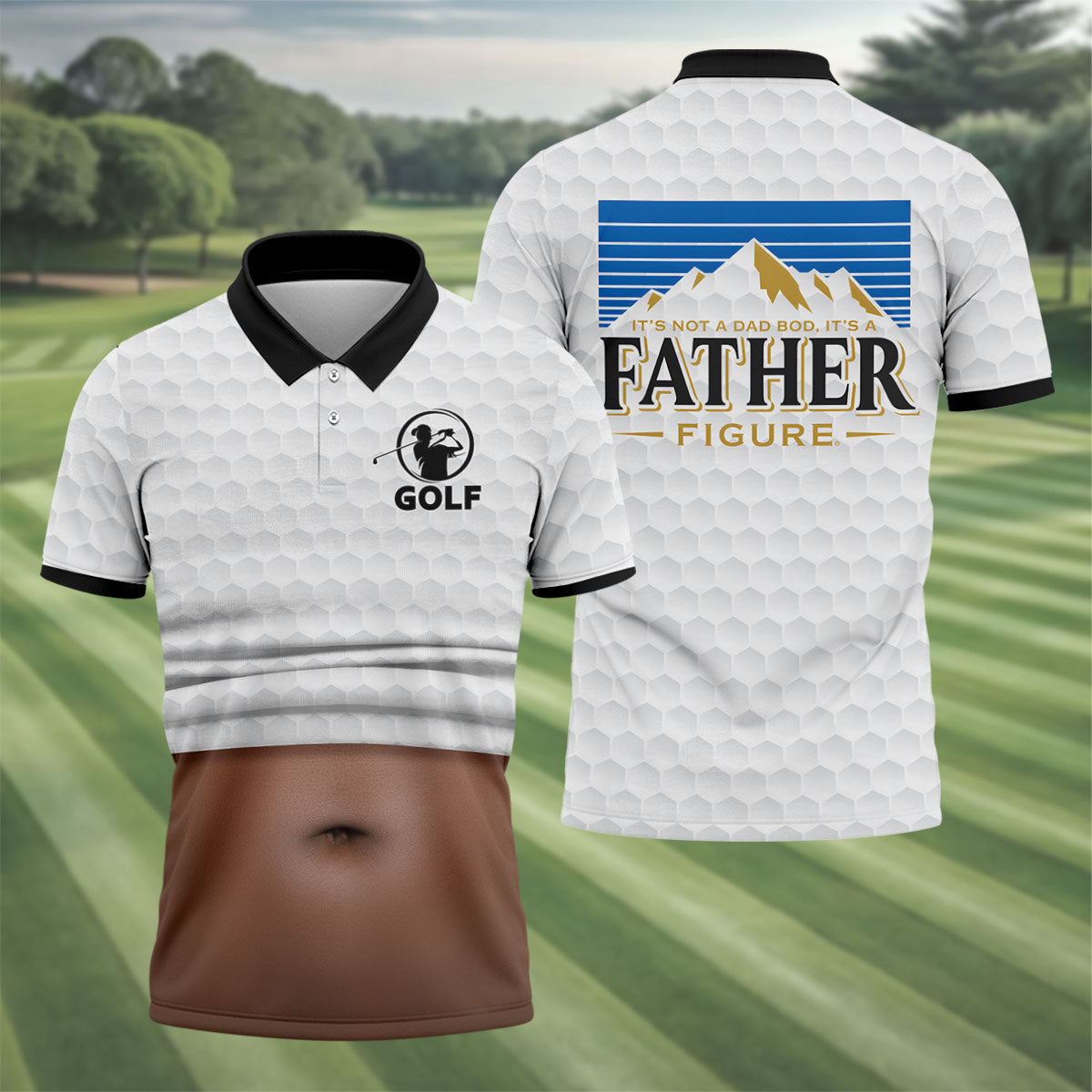 It's Not A Dad Bod It's A Father Figure Men's Funny Golf Shirts, Father's Day Golf Gift