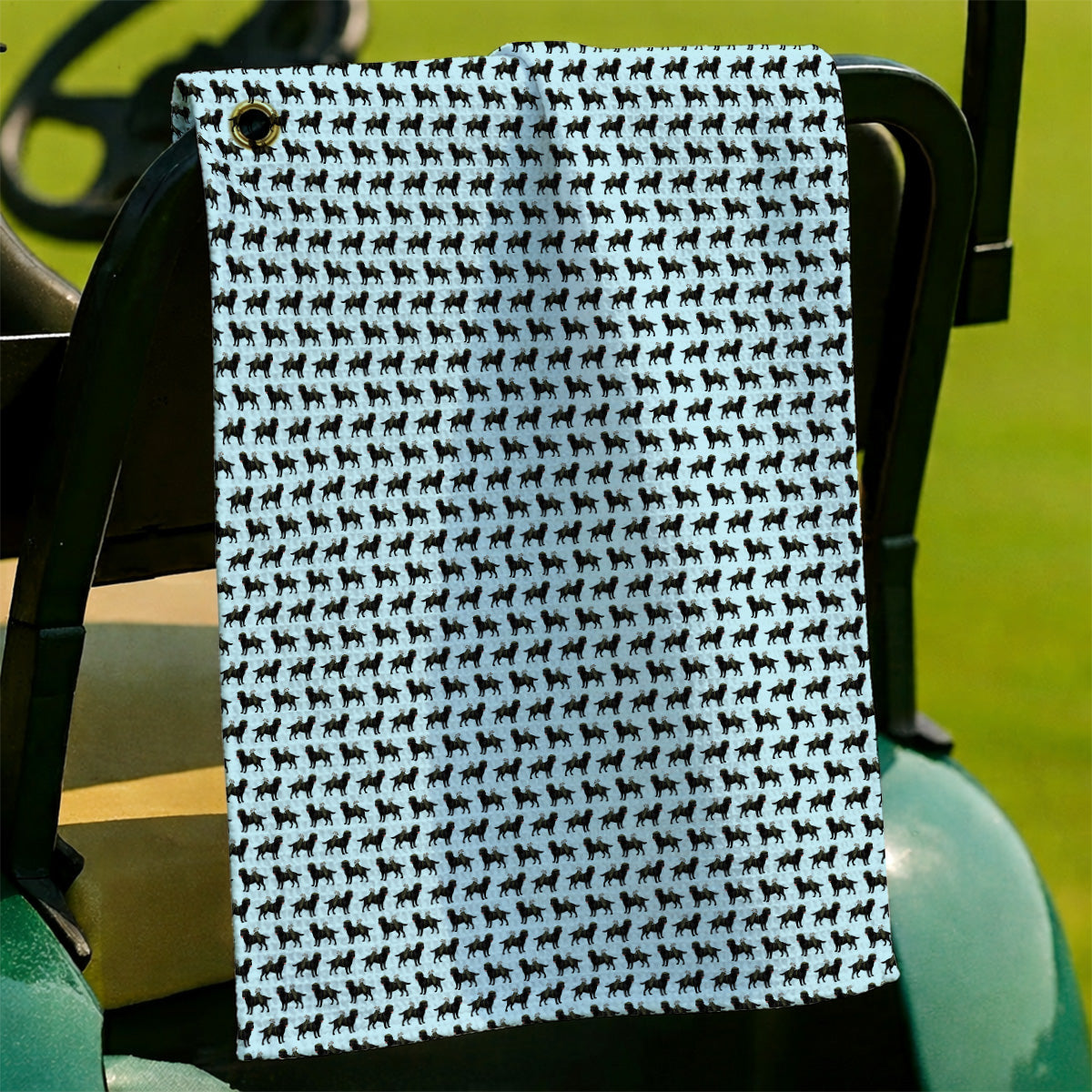Black Lab Pattern Golf Towels, Crazy Labrador Golf Towel, Golf Gift For Golfer