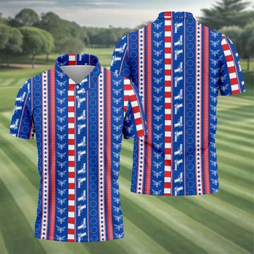 Red White Blue Army Theme Patriotic 4th Of July Golf Shirt, 250 Years Golf Shirts For Men