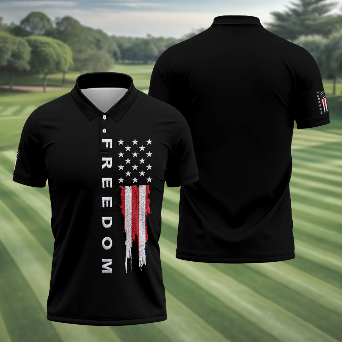 Stars And Stripes Flag 250th Anniversary Golf Shirt, Patriotic 4th Of July Golf Shirts For Men