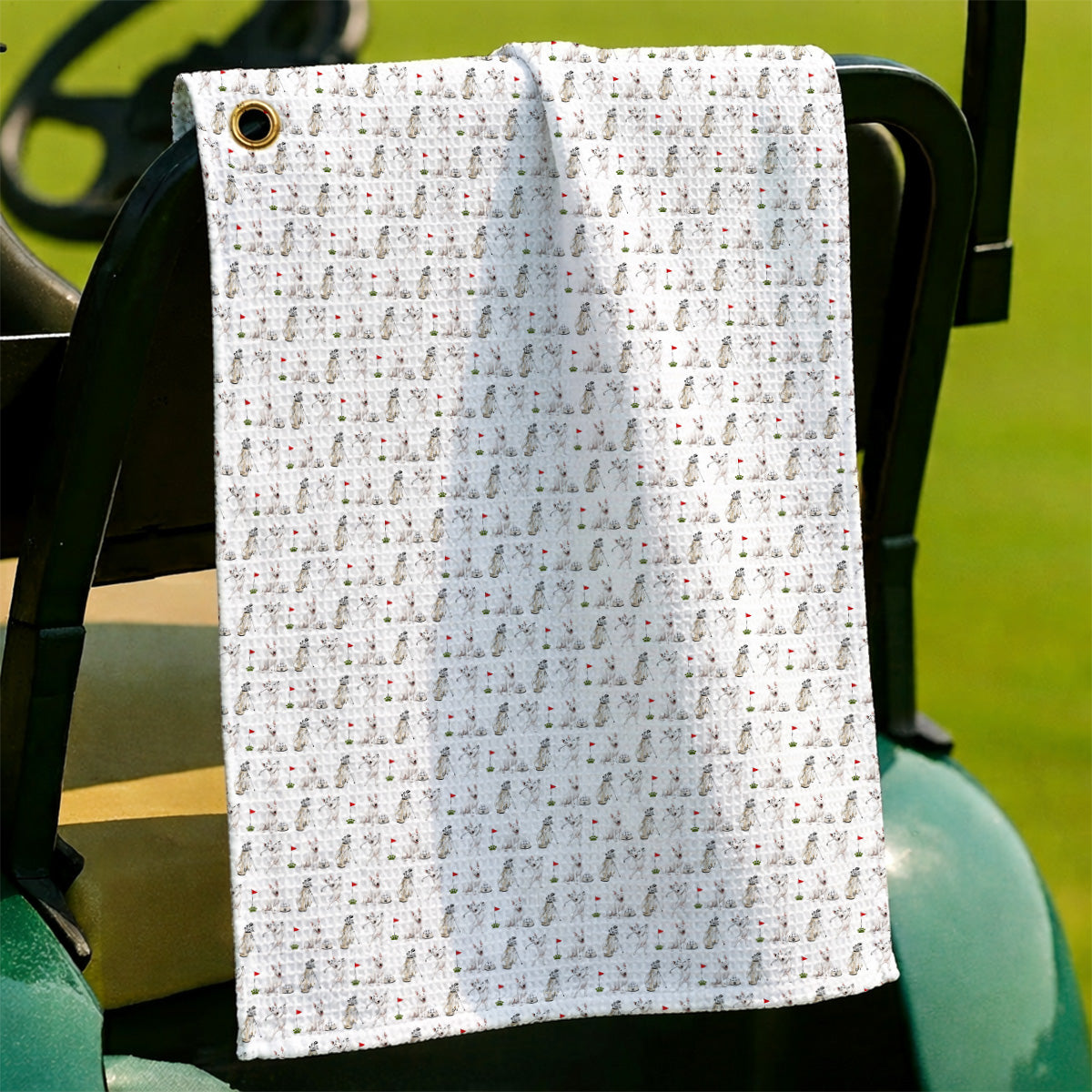 Bull Terrier Golf Towels, Bull Terrier Pattern Golf Towel, Funny Dog Dad Gift