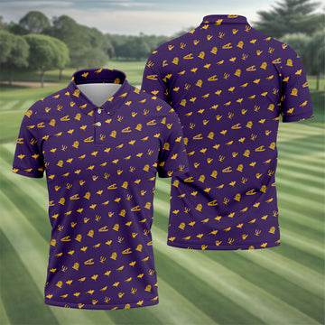Purple Gravestone Bat Halloween Pattern Polo Shirt, Golf Shirts For Men, Mens Polo Shirts