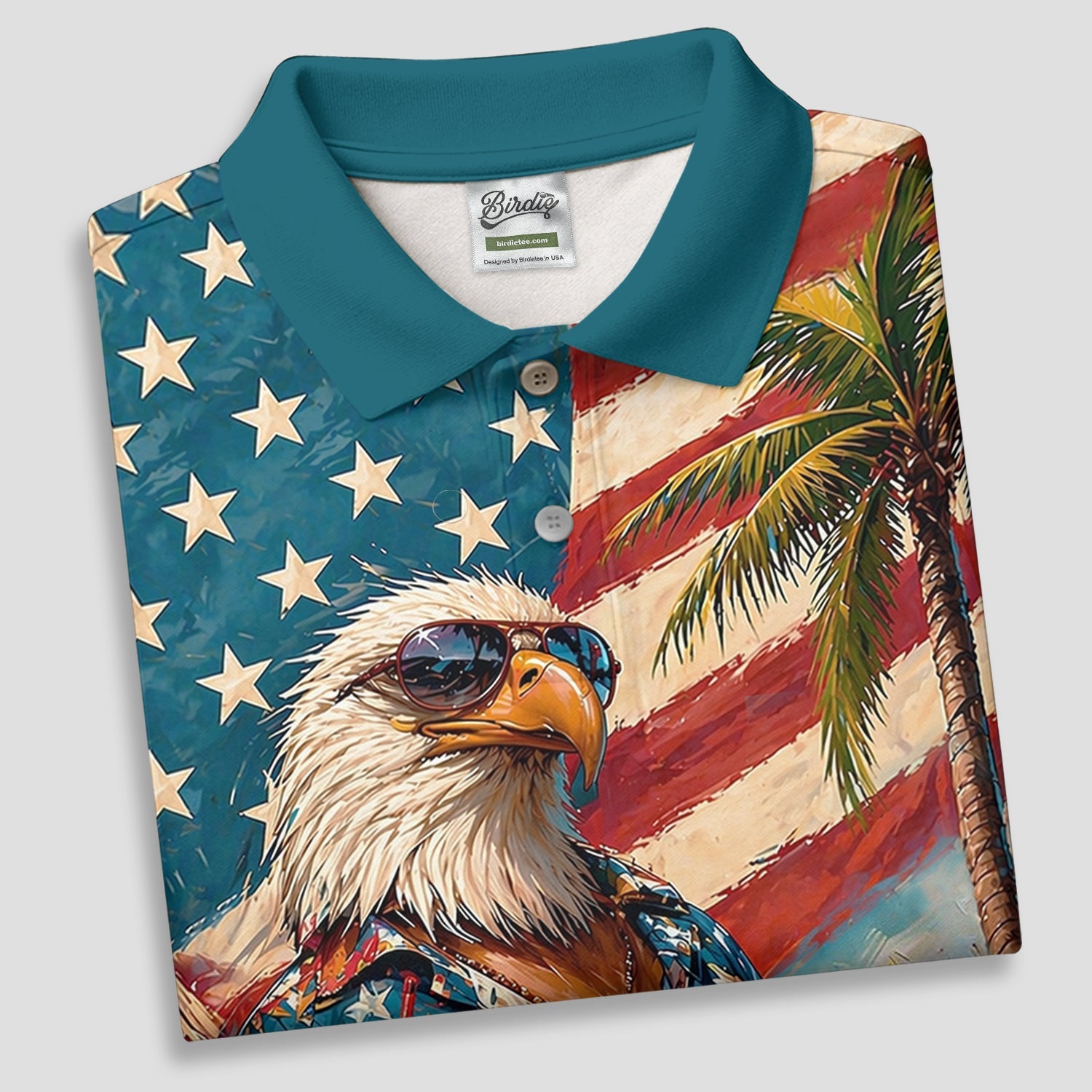 Cool Bald Eagle 250 Years American Flag Golf Shirt, Patriotic 4th Of July Golf Shirt For Women