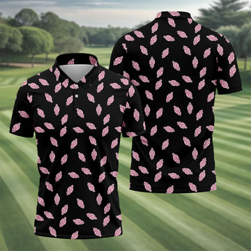 Funny Pink Adult Humor Pattern Polo Shirt, Mens Golf Polo, Golf Polo Shirts For Men