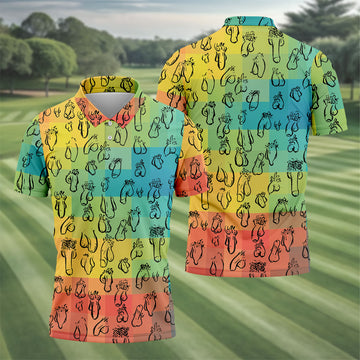 Funny Penis Doodle Color Block Golf Polo Shirt, Men's Golf Polo, Printed Golf Shirts