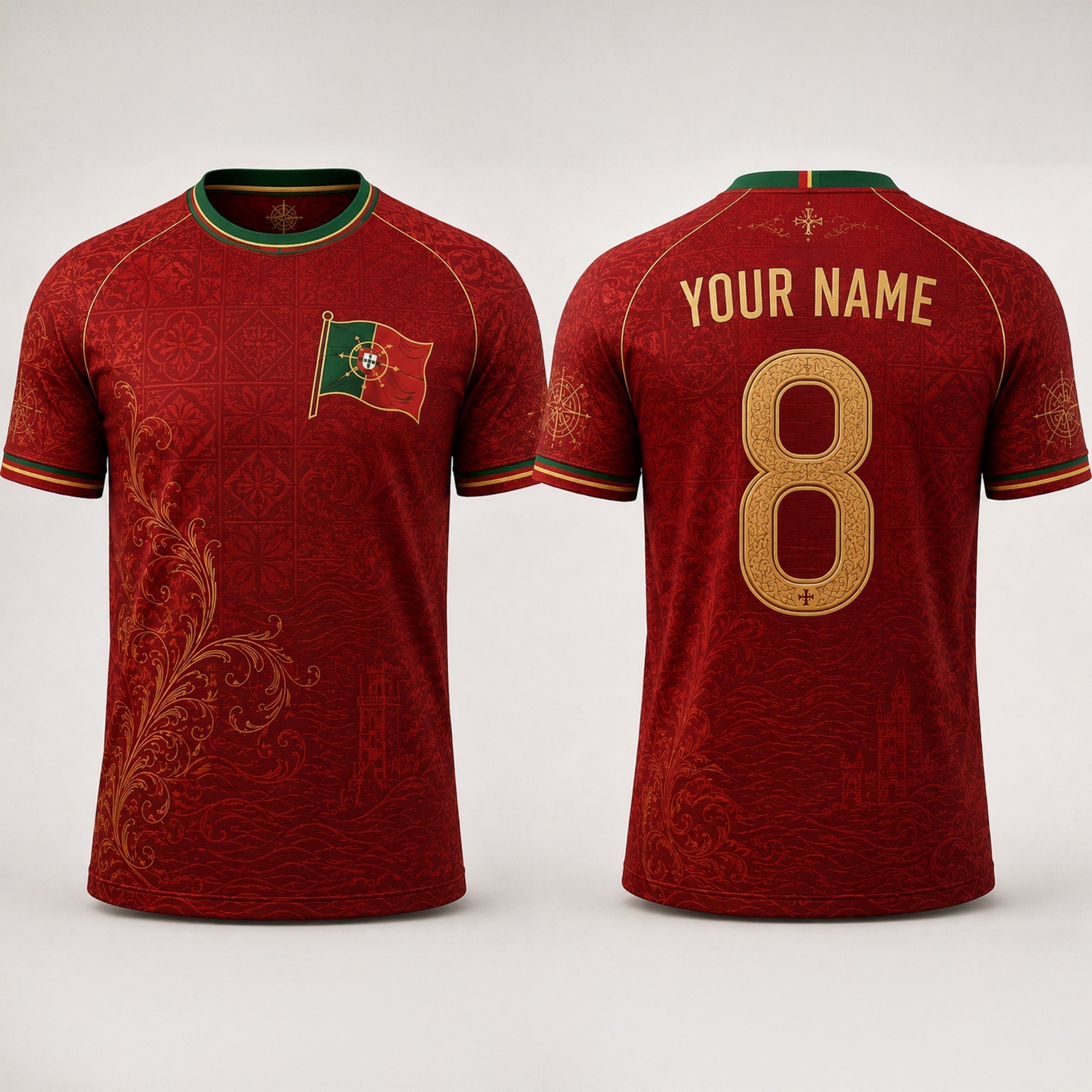 Portugal Fan Fooball Shirt, Azulejos V-Neck For Men Football Lover, Soccer Game Day Father's Day Presents