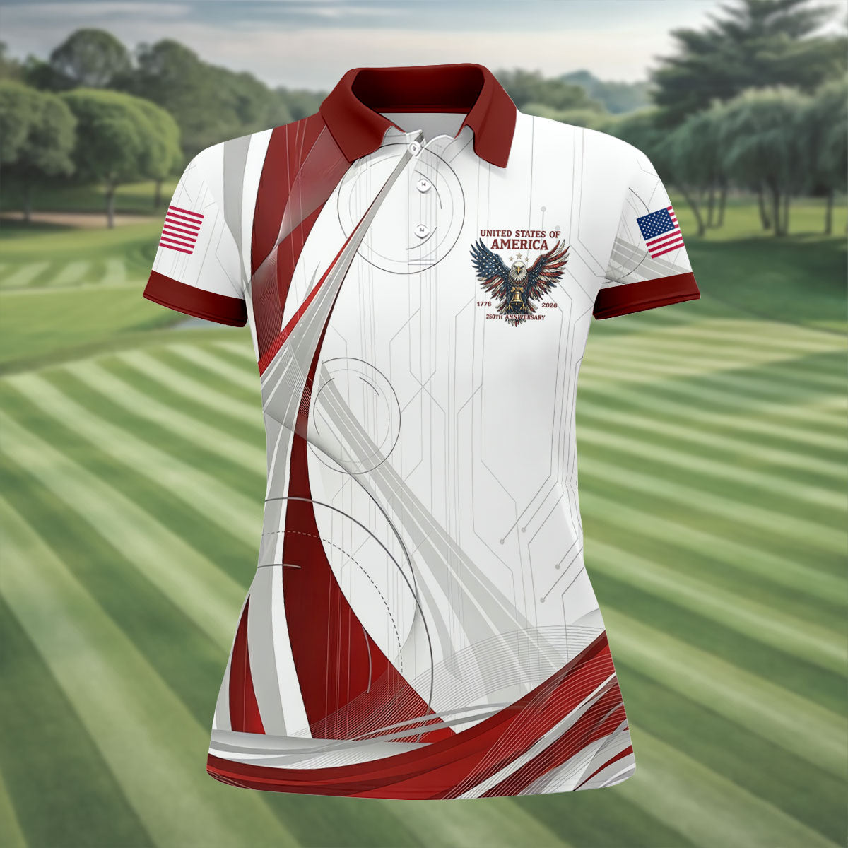Vintage America 250 Eagle Golf Polo Shirt, Golf Shirts For Women, Women’s Golf Polo