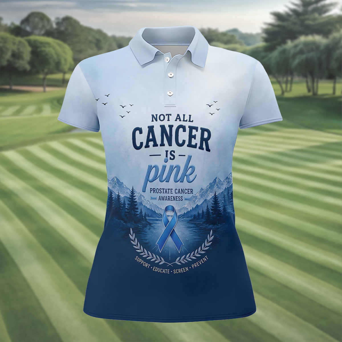 Not All Cancer Is Pink Prostate Cancer Polo Shirt, Womens Golf Tops, Printed Golf Shirt