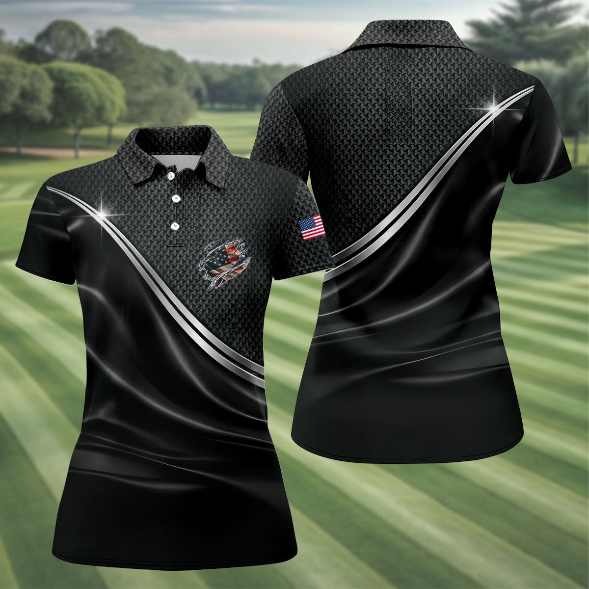 250 Years Ripped Flag Patriotic Golf Shirt, 4th Of July Golf Shirt, Golf Shirt For Women