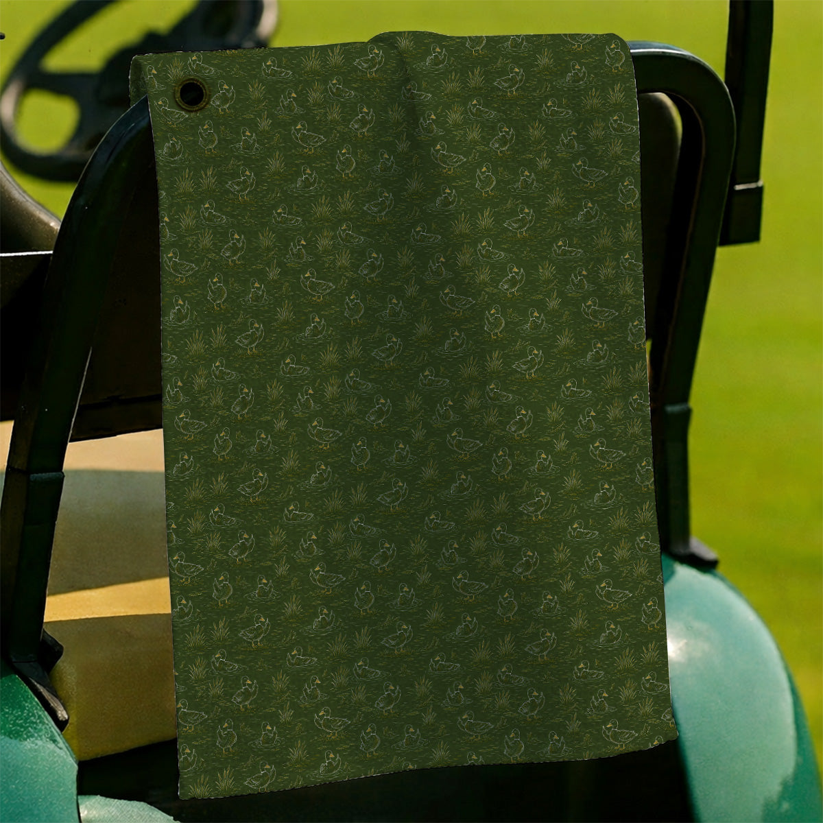 Funny Duck Hunting Golf Towel, Vintage Waterfowl Pattern Golf Towels, Golf Gift For Golfer
