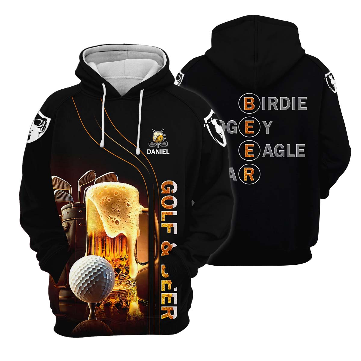 Golf And Beer Custom Men's Funny Graphic Golf Polo Shirt, Christmas Golf Gift, Gift For Golfer