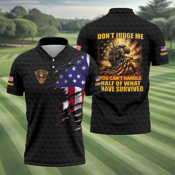 Don't Judge Me Veteran Memorial Patriotic 4th Of July Golf Shirt, 250th Anniversary Golf Shirts For Men