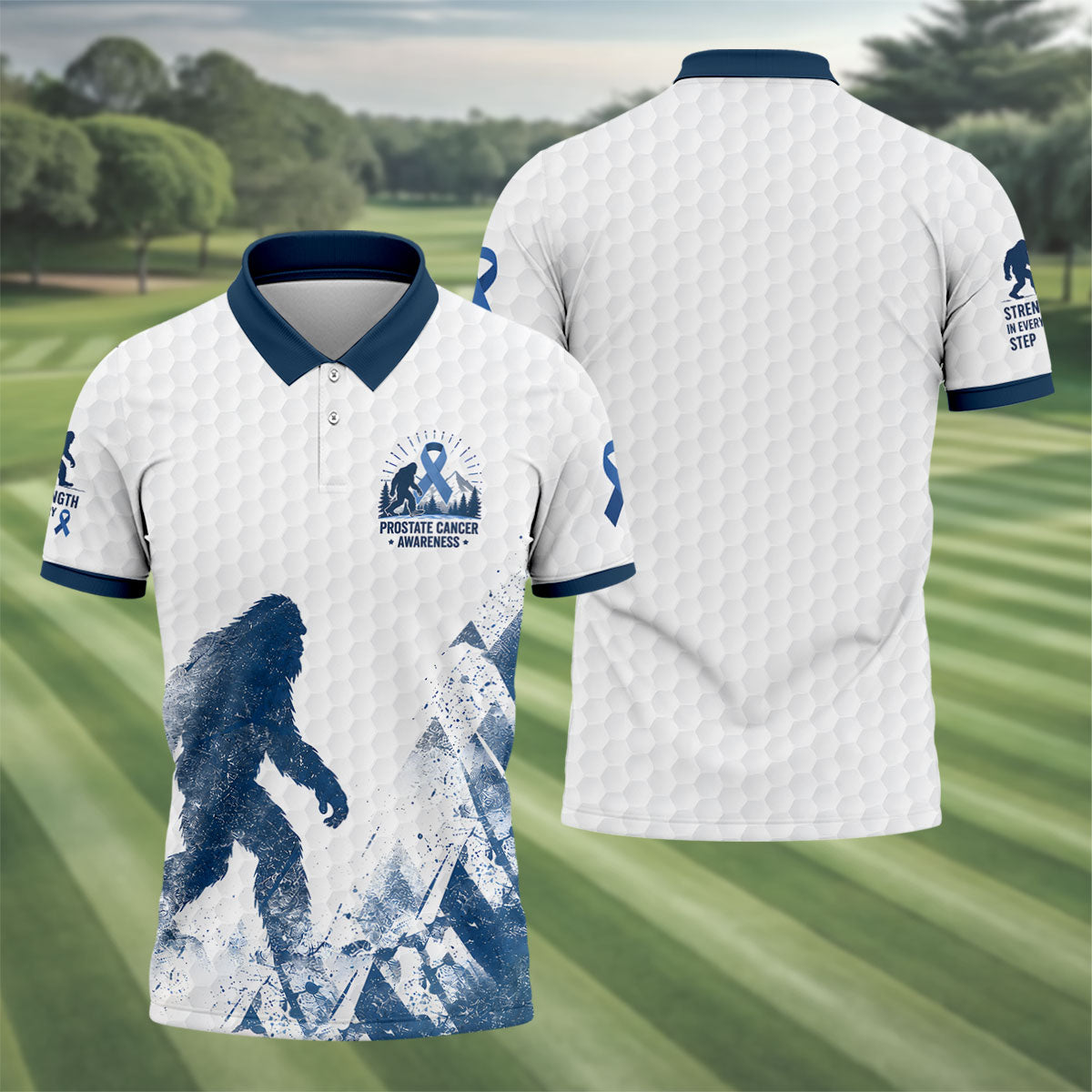 Bigfoot Prostate Cancer Awareness Polo Shirt, Mens Golf Polo, Printed Golf Shirts