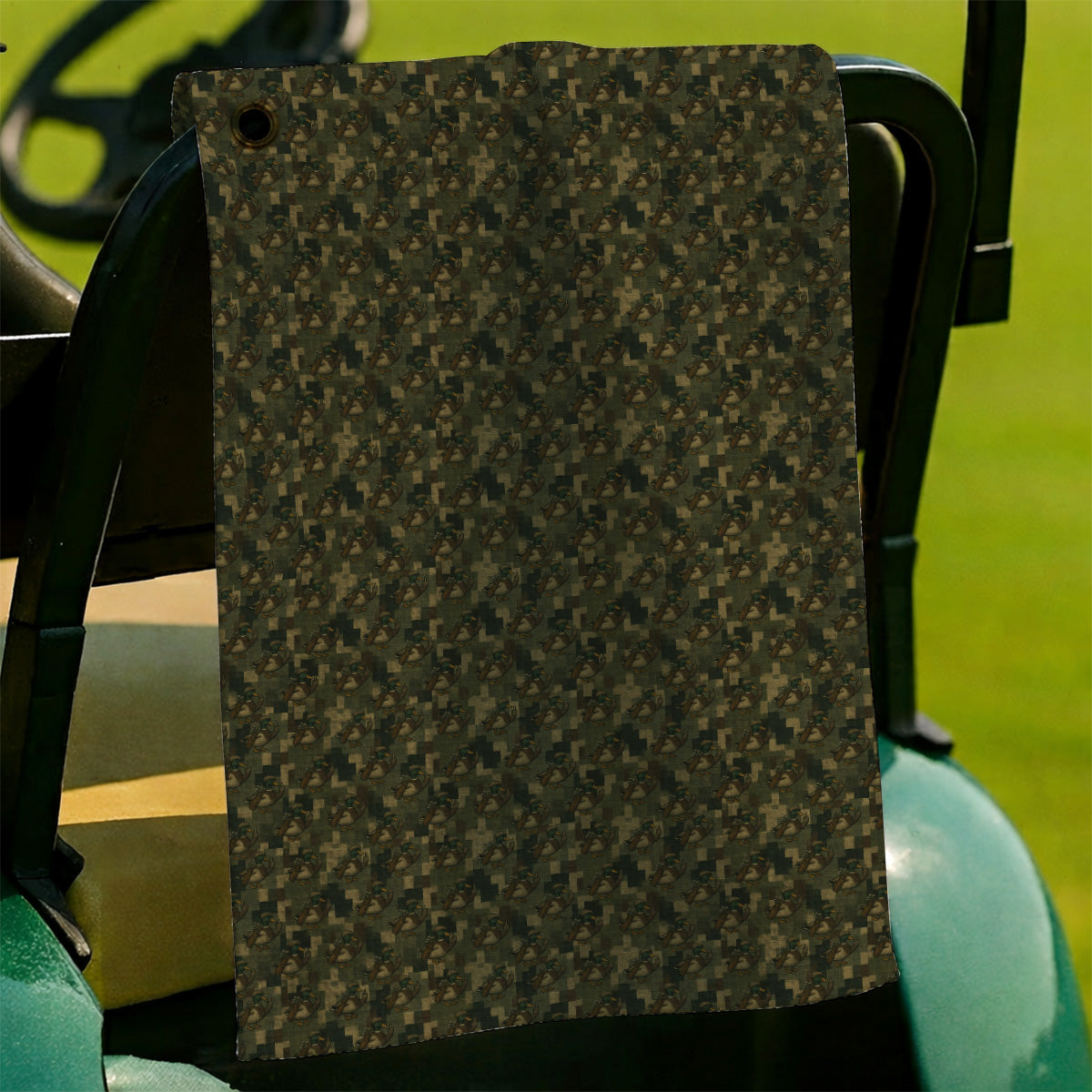 Duck Hunter Golf Towels, Funny Mallard Camo Pattern Towel, Unique Gift For Hunting & Golf Lovers