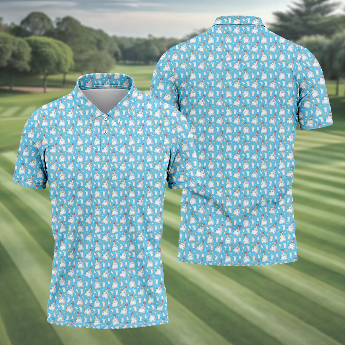 Shot Bottles Of Tequila Cinco De Mayo Celebration Fiesta Themed Golf Shirts For Men