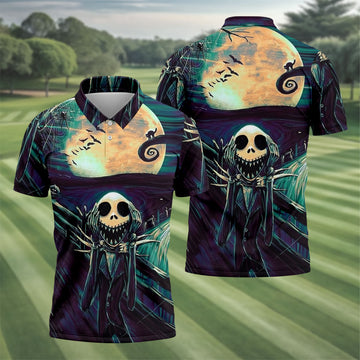 Halloween Skeleton Horror Character Golf Shirt, Printed Golf Shirts, Hawaiian Golf Shirt
