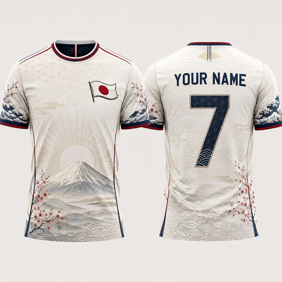 Japanesse Symbol Fooball Shirt, Japan Team V-Neck For Men Football Lover, Soccer Fan Father's Day Presents