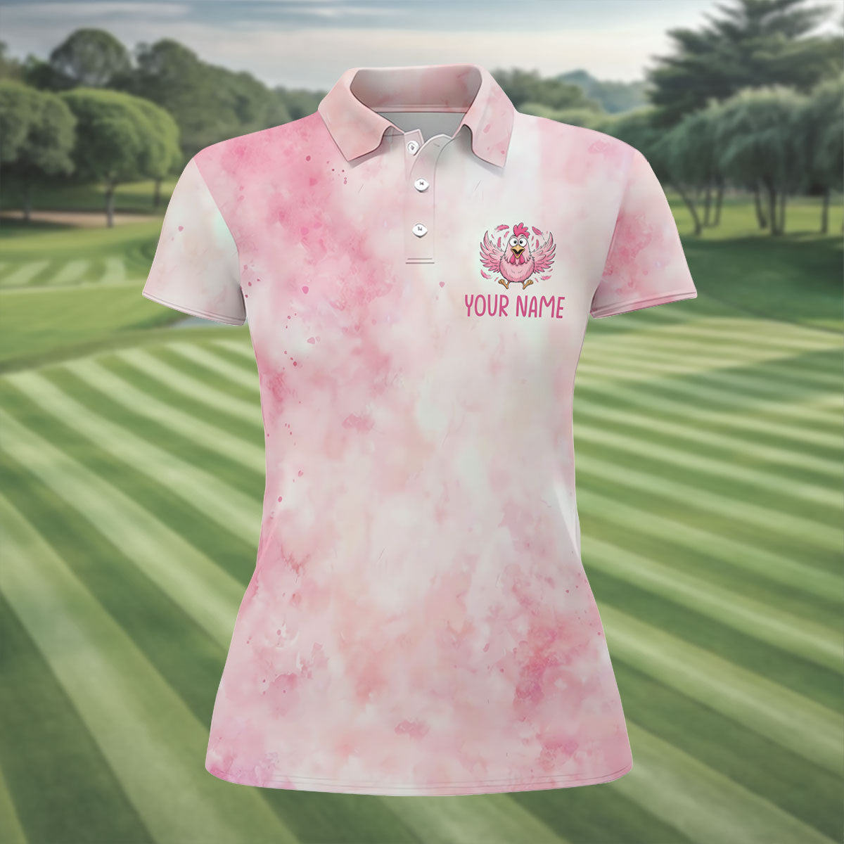 Custom F Caw F Breast Cancer Polo Shirt, Women’s Golf Polo, Printed Golf Shirt