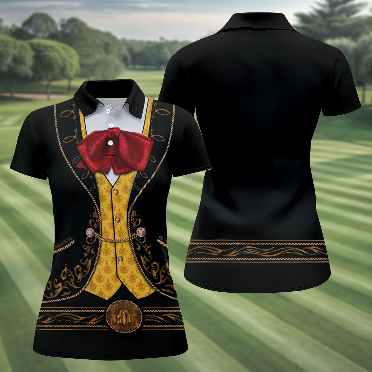 Mexican Fiesta Theme Funny Costume Ladies Golf Tops, Cinco De Mayo Celebration Golf Shirt For Women
