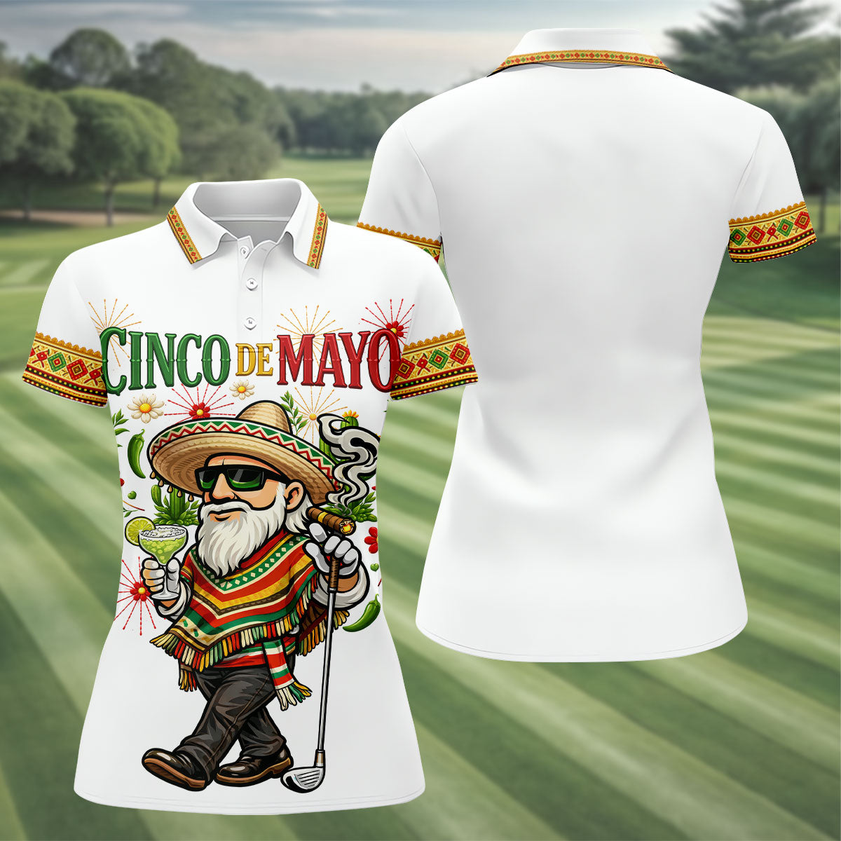 Margarita Man Cinco De Mayo Celebration White Golf Shirt, Fiesta Theme Golf Shirt For Women