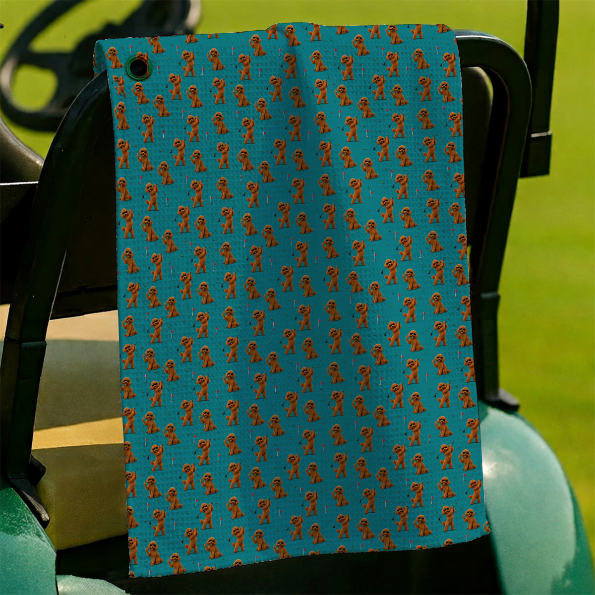 Funny Poodle Pattern Golf Towel, Cool Poodle Dog Golf Towels, Perfect Golf Gift For Golfer