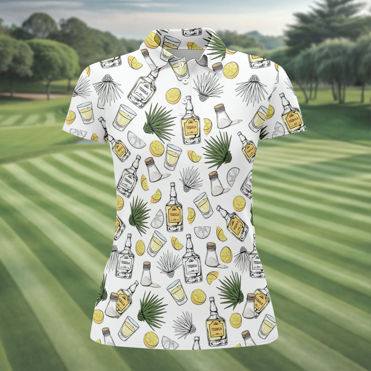 Tequila Lime Fiesta Time Ladies Golf Tops, Cinco De Mayo Celebration Golf Shirt For Women