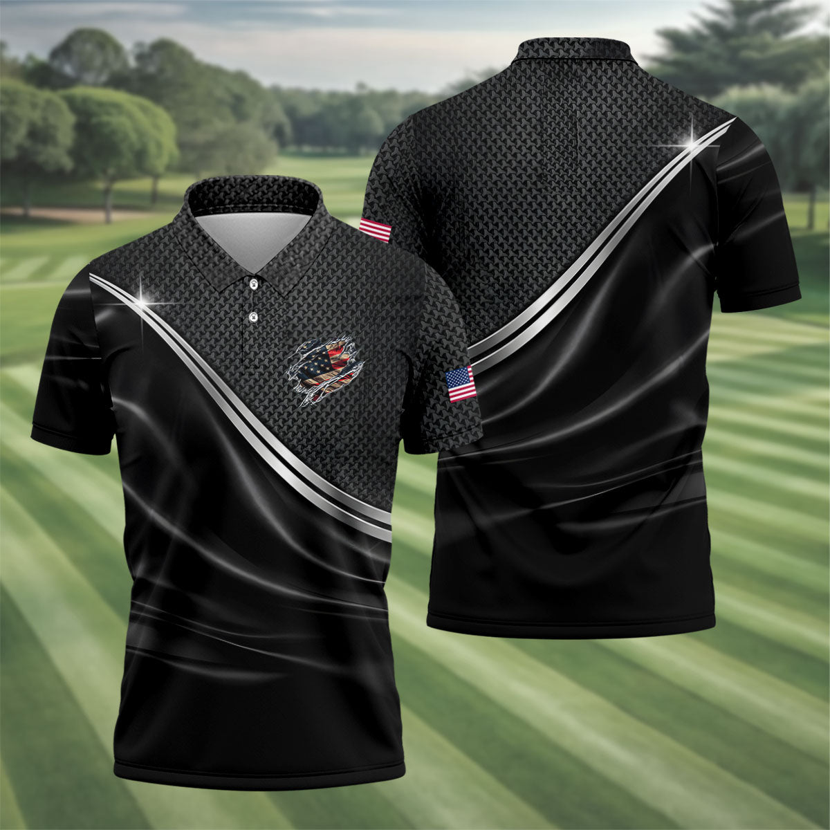250 Years Ripped Flag Patriotic Golf Shirt, 4th Of July Golf Shirt, Golf Shirts For Men