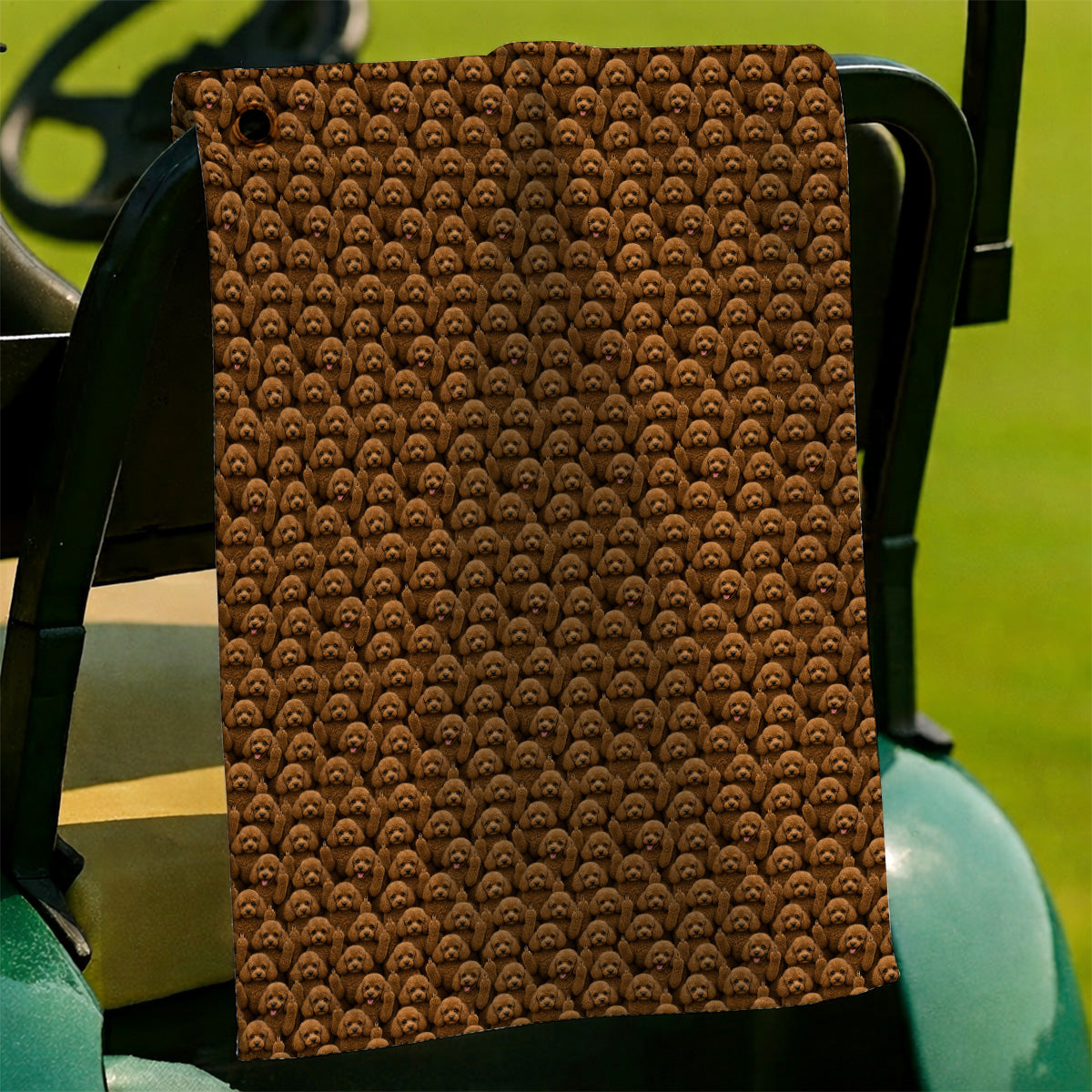 Poodle Dog Golf Towel, Funny Poodle Pattern Golf Towels, Golf Gift For Golfer