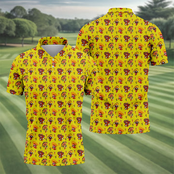 Cartoon Chili Pepper Mexican Sombrero Cinco De Mayo Celebration Fiesta Themed Golf Shirts For Men