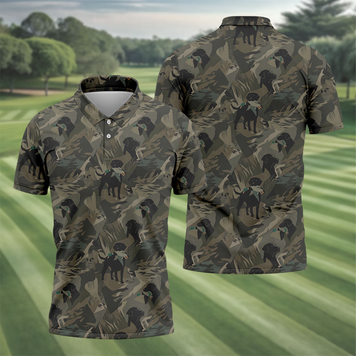 Duck Hunting Labrador Hawaiian Golf Shirt, Golf Shirts For Men, Mens Golf Apparel