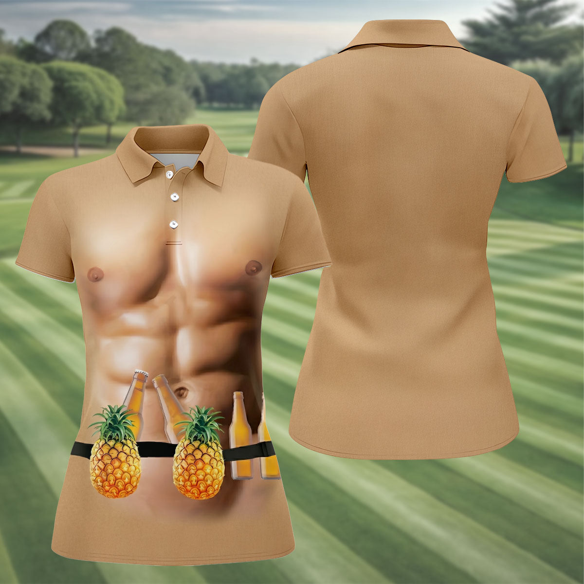 Funny Muscle Pineapple Beer Hawaiian Golf Shirt, Golf Shirt For Women, Golfing Apparel