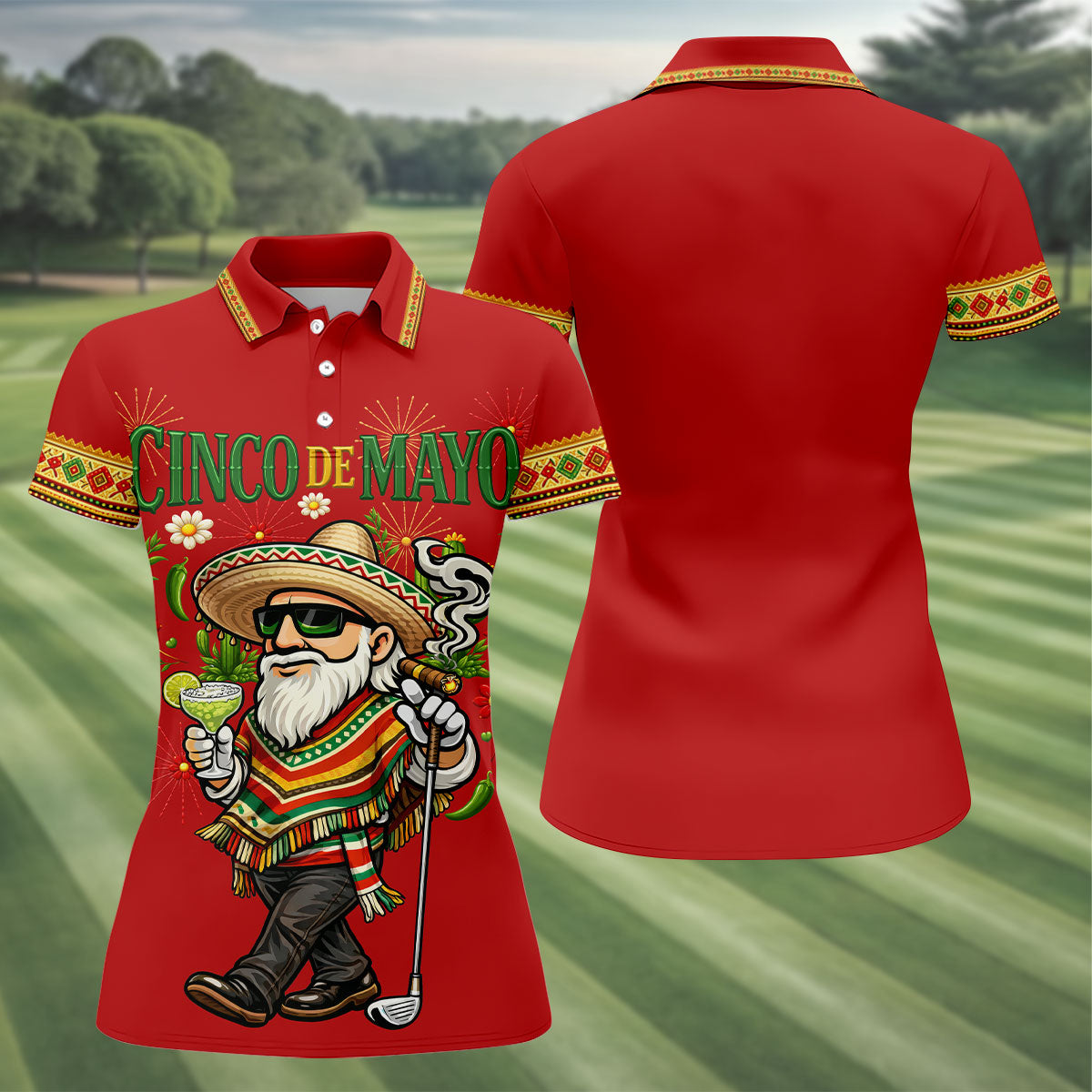 Margarita Man Cinco De Mayo Celebration Red Golf Shirt, Fiesta Theme Golf Shirt For Women