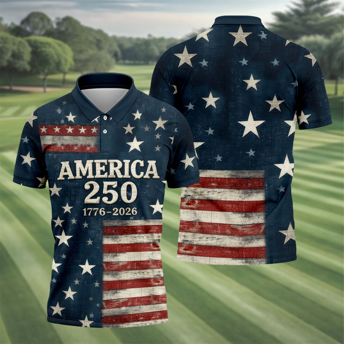 US America 250 Year Anniversary Veterans Day Golf Shirt, Patriotic 4th Of July Golf Shirts For Men