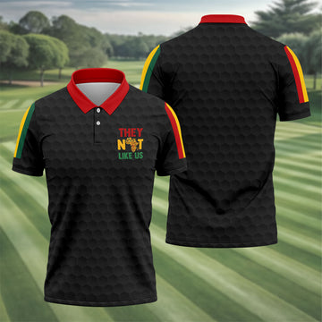 Juneteenth They Not Like Us Africa Performance Golf Polo Shirt, Golf Shirts For Men, Printed Golf Shirts