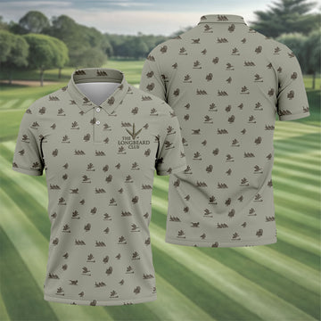The Longbeard Club Turkey Hunting Father's Day Golf Shirt, Dad Golf Shirt, Golf Gift For Dad
