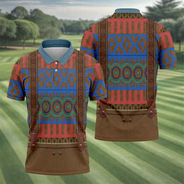 Tribal Suspender Pattern Halloween Golf Polo Shirt, Golf Polo Shirts For Men, Hawaiian Golf Shirt