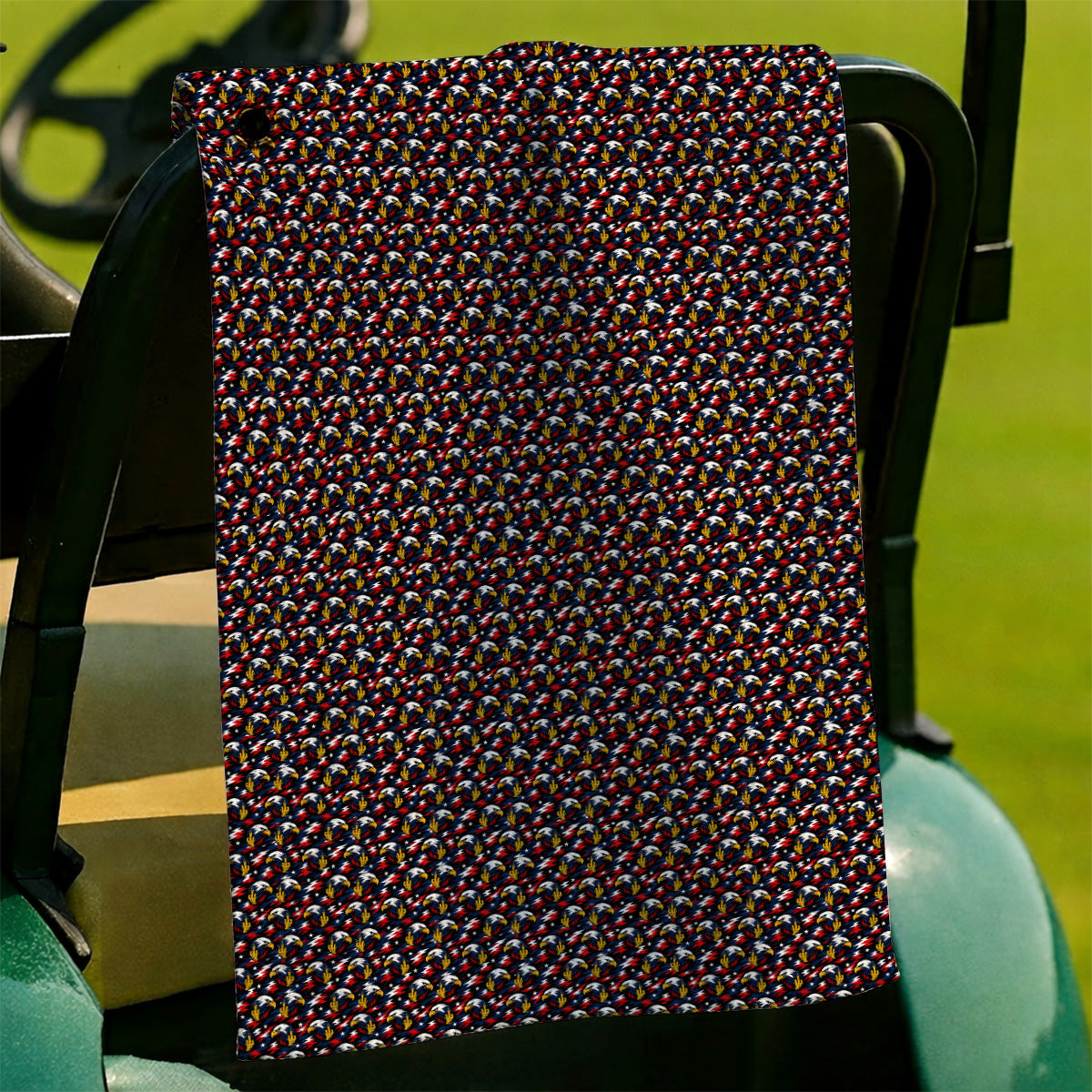 Eagle Middle Finger Golf Towel, USA Patriotic Pattern Golf Towels, Crazy Golf Gift For Golfer