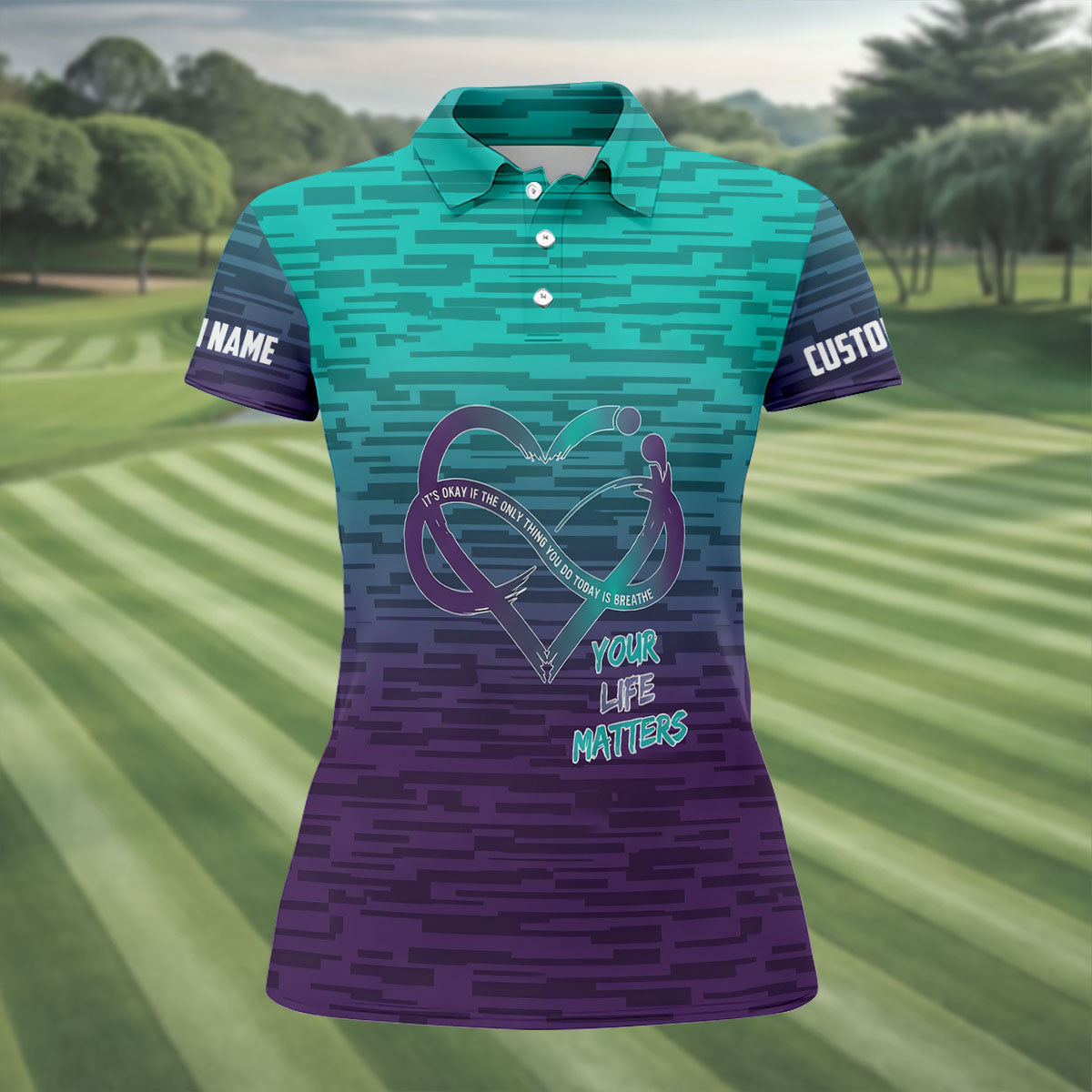 Suicide Prevention Ribbon Wings Golf Polo Shirt, Women’s Golf Polo, Golf Shirts For Women